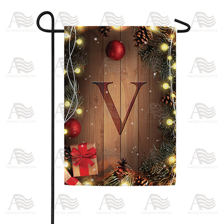 America Forever Wood Panel Lights Monogram Garden Flag