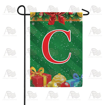 America Forever Merry Christmas Monogram Garden Flag
