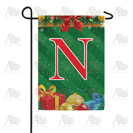 America Forever Merry Christmas Monogram Garden Flag