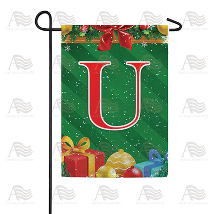 America Forever Merry Christmas Monogram Garden Flag