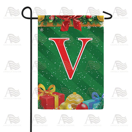 America Forever Merry Christmas Monogram Garden Flag