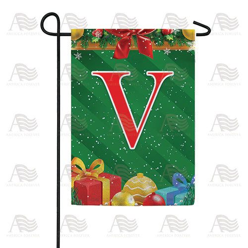 America Forever Merry Christmas Monogram Garden Flag