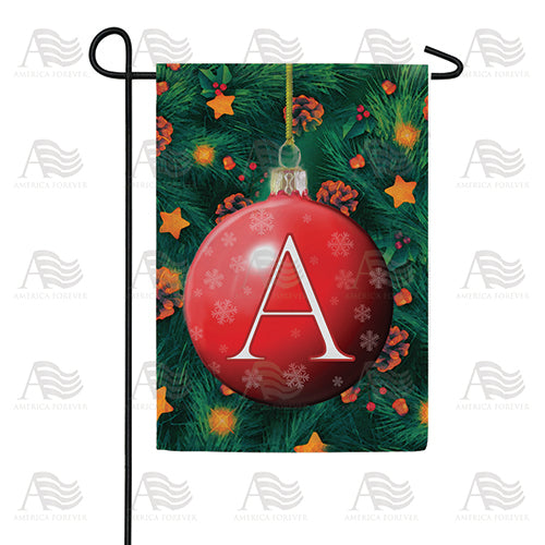 America Forever Christmas Ball Monogram Garden Flag