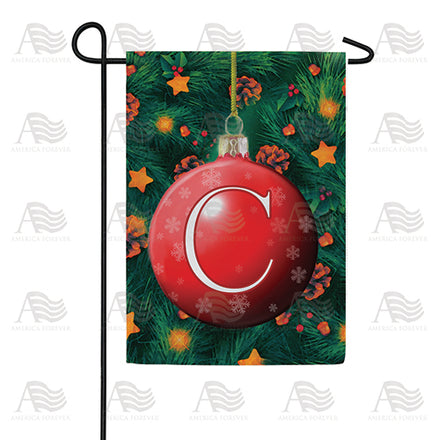 America Forever Christmas Ball Monogram Garden Flag