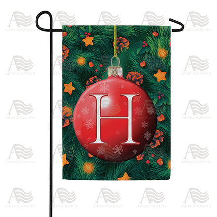 America Forever Christmas Ball Monogram Garden Flag