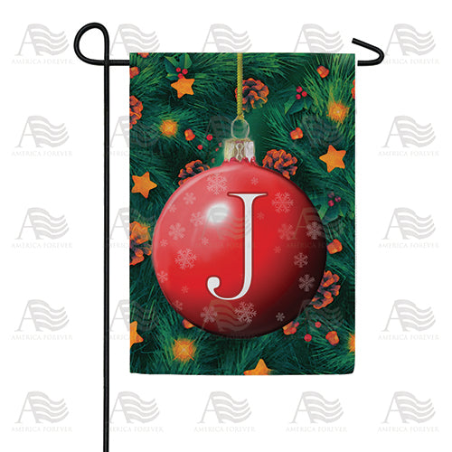 America Forever Christmas Ball Monogram Garden Flag