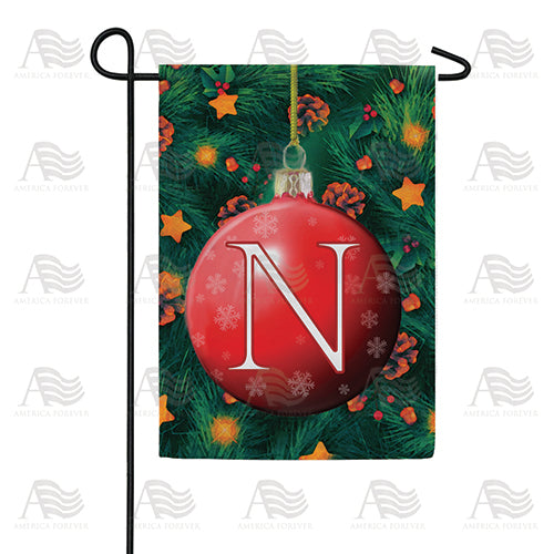 America Forever Christmas Ball Monogram Garden Flag