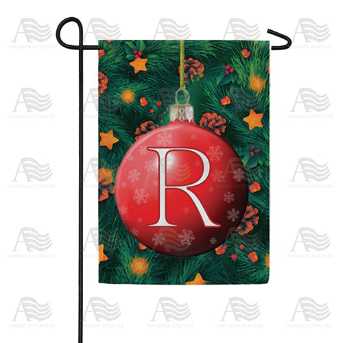 America Forever Christmas Ball Monogram Garden Flag