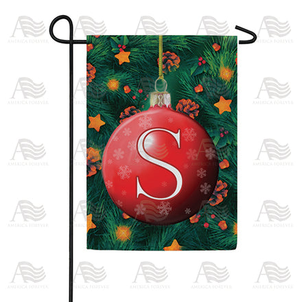 America Forever Christmas Ball Monogram Garden Flag
