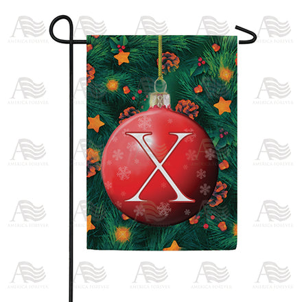 America Forever Christmas Ball Monogram Garden Flag