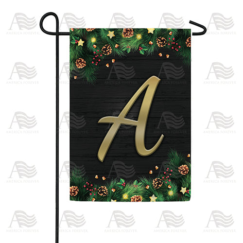 America Forever Pine Cones And Stars Monogram Garden Flag