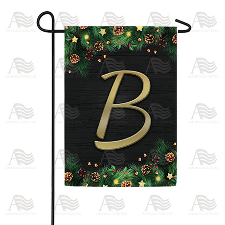 America Forever Pine Cones And Stars Monogram Garden Flag