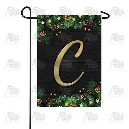 America Forever Pine Cones And Stars Monogram Garden Flag