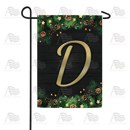 America Forever Pine Cones And Stars Monogram Garden Flag