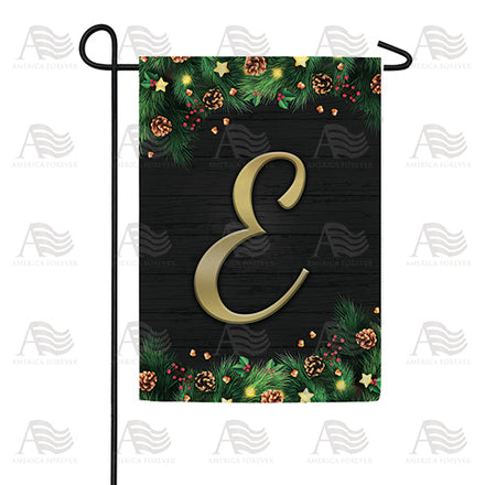 America Forever Pine Cones And Stars Monogram Garden Flag