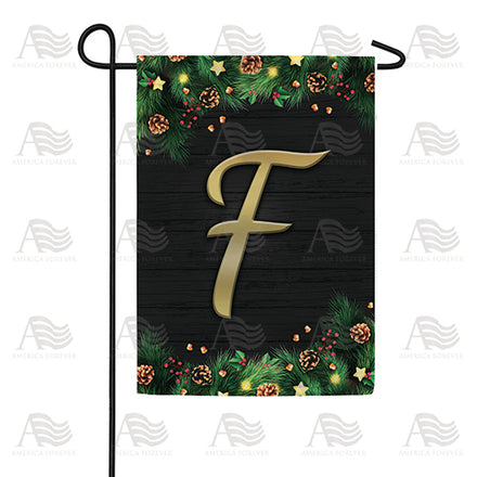 America Forever Pine Cones And Stars Monogram Garden Flag