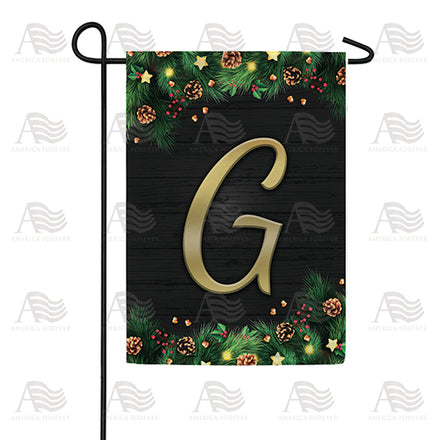 America Forever Pine Cones And Stars Monogram Garden Flag
