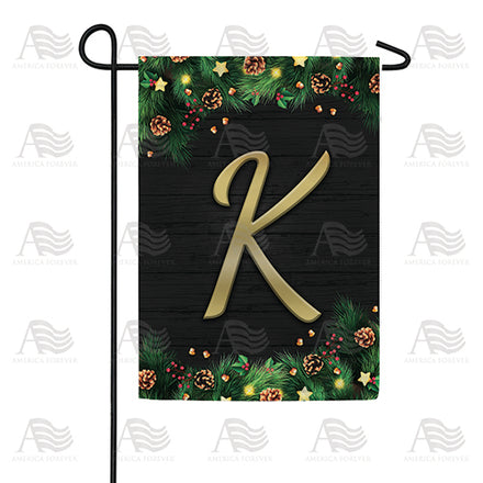 America Forever Pine Cones And Stars Monogram Garden Flag