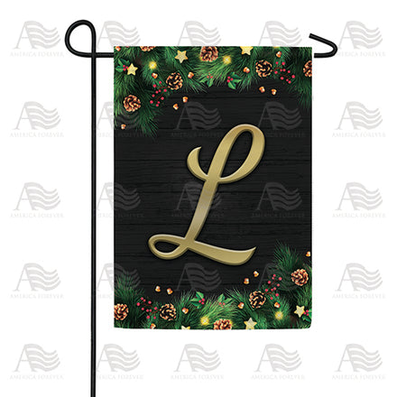 America Forever Pine Cones And Stars Monogram Garden Flag