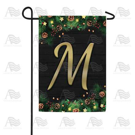 America Forever Pine Cones And Stars Monogram Garden Flag