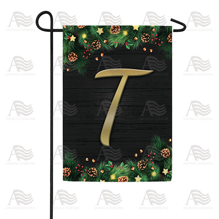 America Forever Pine Cones And Stars Monogram Garden Flag