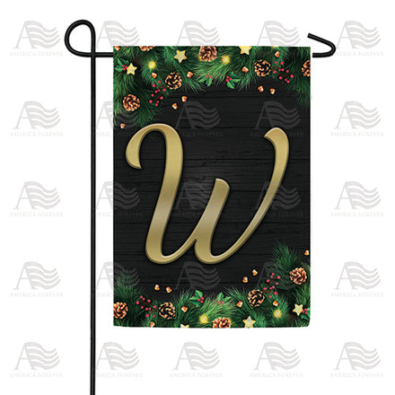 America Forever Pine Cones And Stars Monogram Garden Flag