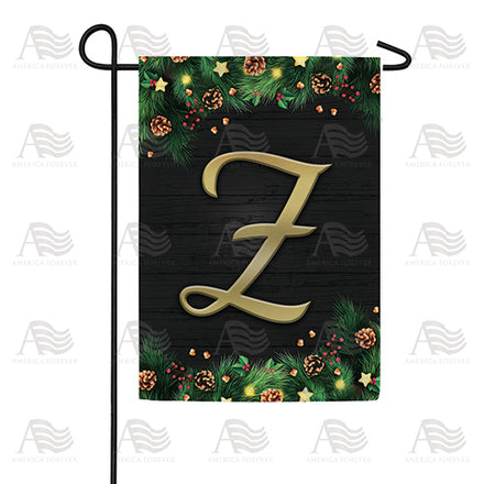 America Forever Pine Cones And Stars Monogram Garden Flag