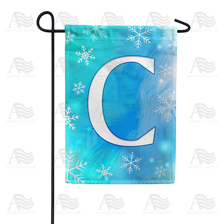 America Forever Snowflakes Monogram Garden Flag