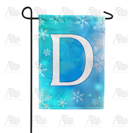America Forever Snowflakes Monogram Garden Flag