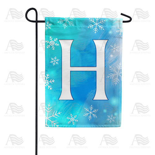 America Forever Snowflakes Monogram Garden Flag