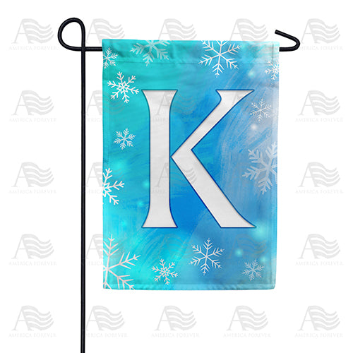 America Forever Snowflakes Monogram Garden Flag