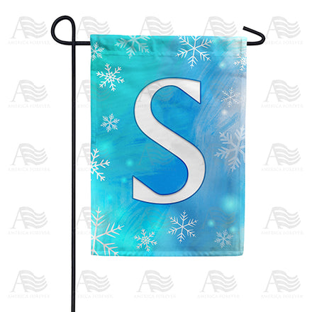 America Forever Snowflakes Monogram Garden Flag