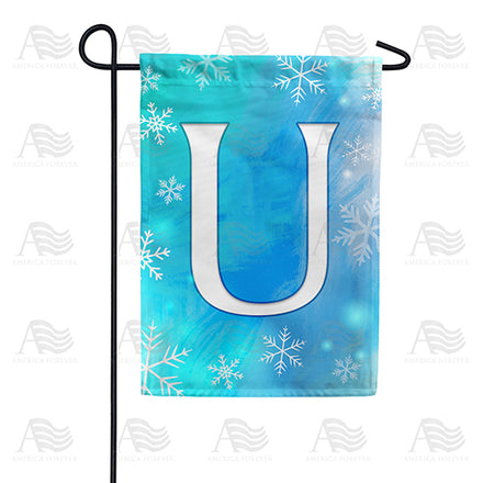 America Forever Snowflakes Monogram Garden Flag
