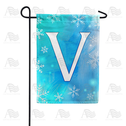 America Forever Snowflakes Monogram Garden Flag