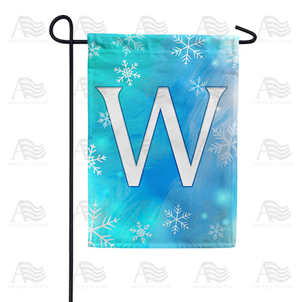 America Forever Snowflakes Monogram Garden Flag