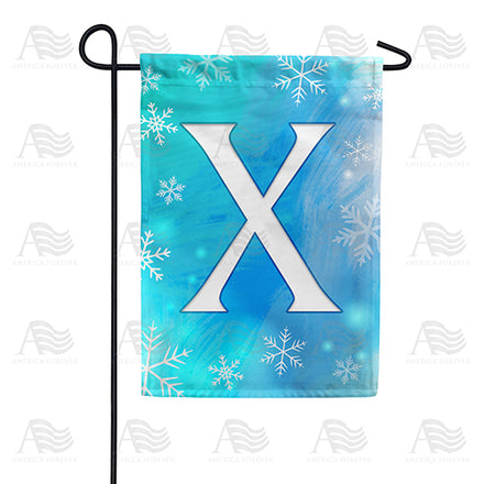 America Forever Snowflakes Monogram Garden Flag