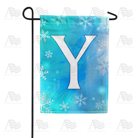 America Forever Snowflakes Monogram Garden Flag