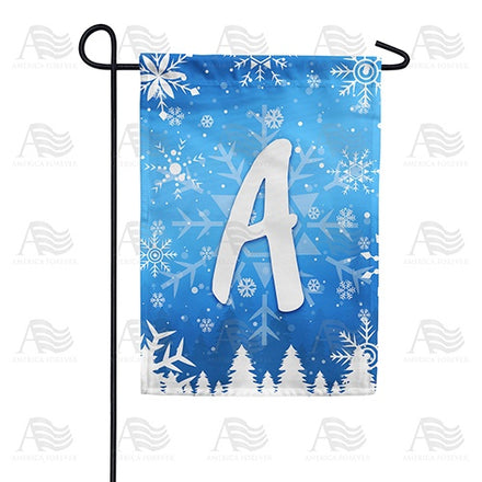 Wintry Monogram Garden Flag