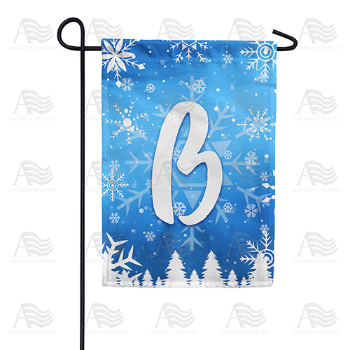 America Forever Wintry Monogram Garden Flag
