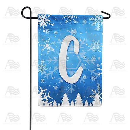 Wintry Monogram Garden Flag