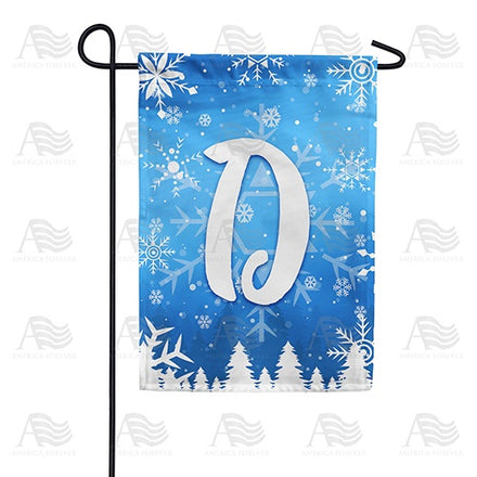 Wintry Monogram Garden Flag