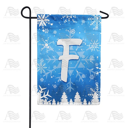 Wintry Monogram Garden Flag