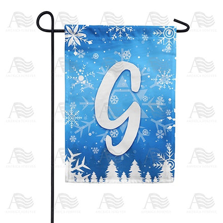 Wintry Monogram Garden Flag