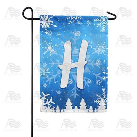 Wintry Monogram Garden Flag