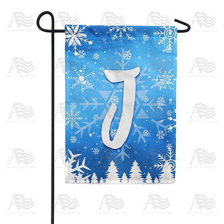 Wintry Monogram Garden Flag