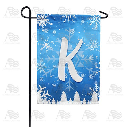 Wintry Monogram Garden Flag