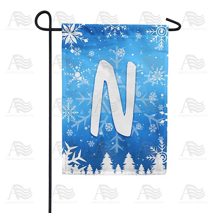 Wintry Monogram Garden Flag