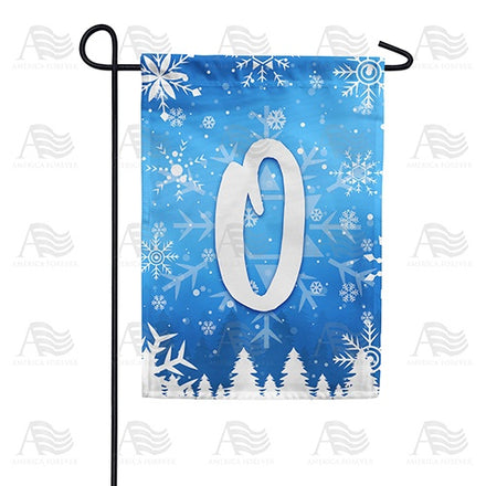 Wintry Monogram Garden Flag