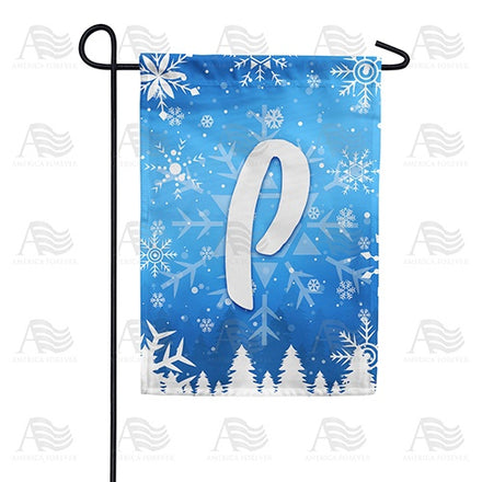 Wintry Monogram Garden Flag
