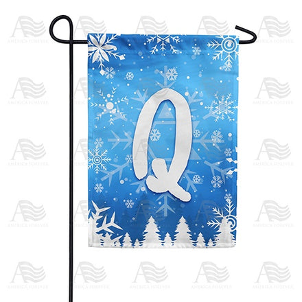 Wintry Monogram Garden Flag